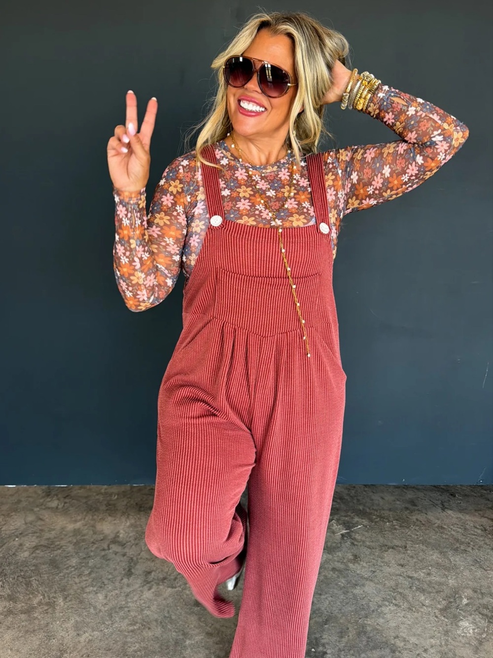 F103-❤️🧡 (ETA 9/28) Vibrant Ribbed Overalls